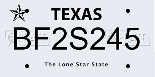 BF2S245 Texas License Plate
