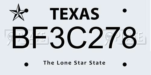 BF3C278 Texas License Plate