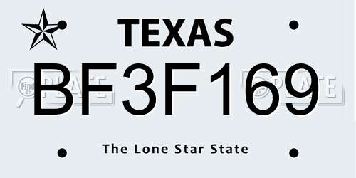 BF3F169 Texas License Plate