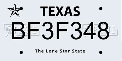 BF3F348 Texas License Plate