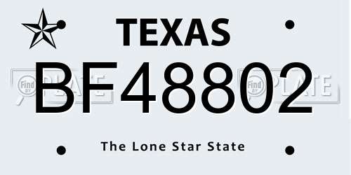 BF48802 Texas License Plate