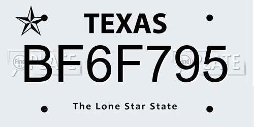BF6F795 Texas License Plate