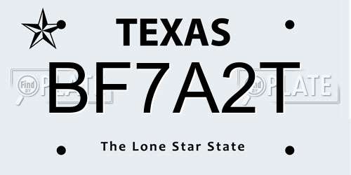 BF7A2T Texas License Plate
