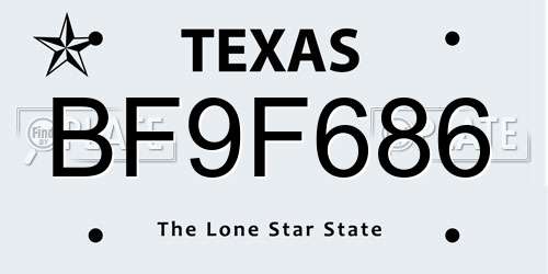 BF9F686 Texas License Plate