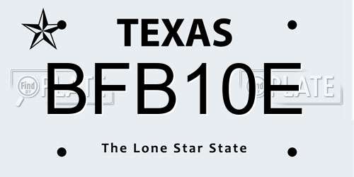 BFB10E Texas License Plate
