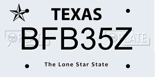 BFB35Z Texas License Plate