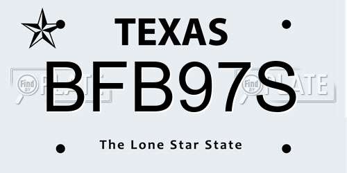 BFB97S Texas License Plate