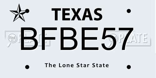 BFBE57 Texas License Plate