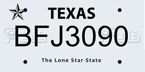 BFJ3090 Texas License Plate