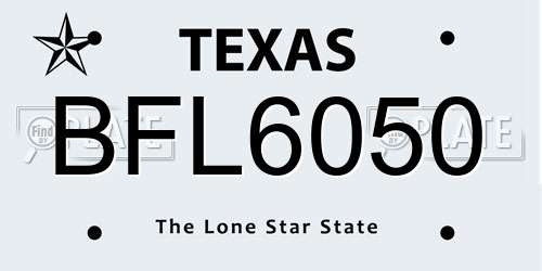 BFL6050 Texas License Plate