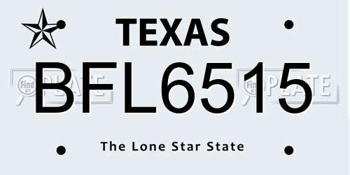 BFL6515 Texas License Plate