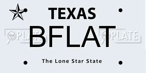 BFLAT Texas License Plate