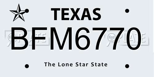 BFM6770 Texas License Plate