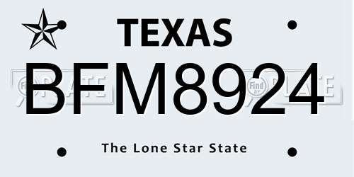 BFM8924 Texas License Plate