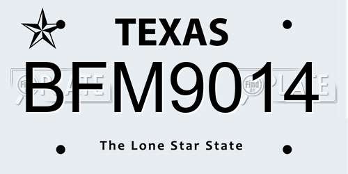 BFM9014 Texas License Plate