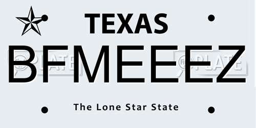BFMEEEZ Texas License Plate