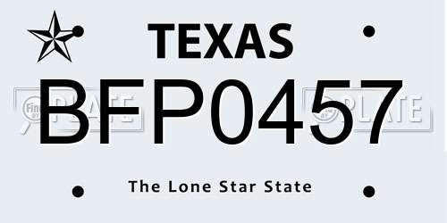 BFP0457 Texas License Plate