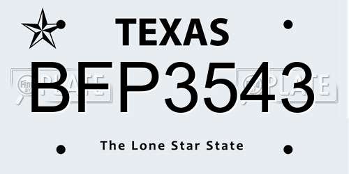 BFP3543 Texas License Plate