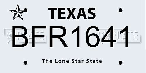 BFR1641 Texas License Plate