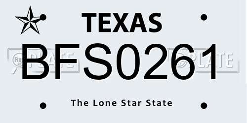 BFS0261 Texas License Plate