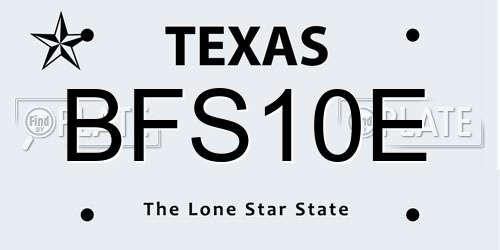 BFS10E Texas License Plate