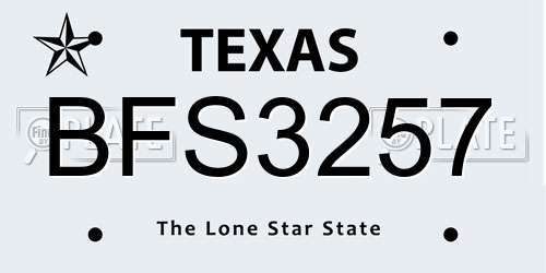 BFS3257 Texas License Plate