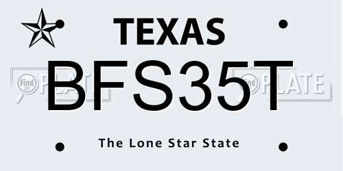 BFS35T Texas License Plate