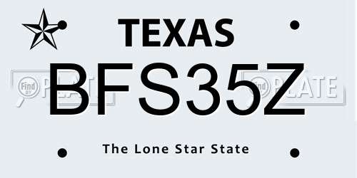 BFS35Z Texas License Plate