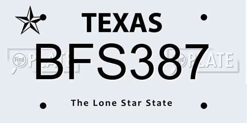 BFS387 Texas License Plate
