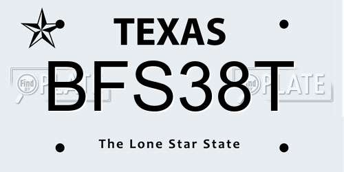 BFS38T Texas License Plate