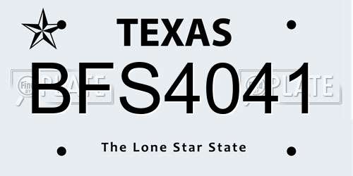 BFS4041 Texas License Plate