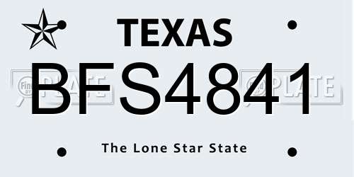 BFS4841 Texas License Plate