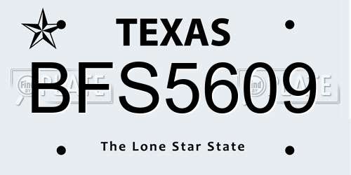BFS5609 Texas License Plate