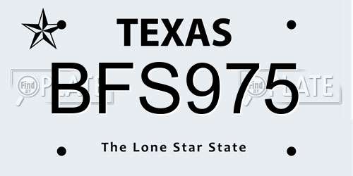 BFS975 Texas License Plate