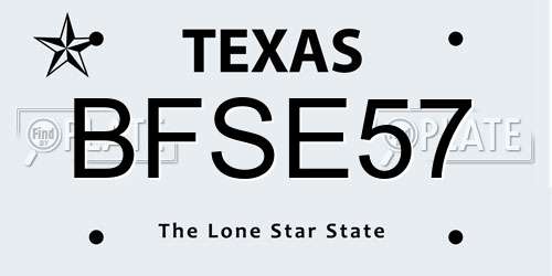 BFSE57 Texas License Plate