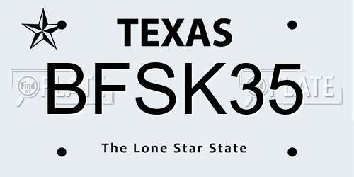 BFSK35 Texas License Plate