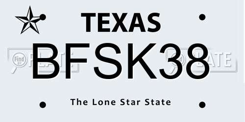 BFSK38 Texas License Plate