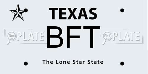 BFT Texas License Plate