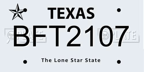 BFT2107 Texas License Plate