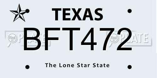 BFT472 Texas License Plate