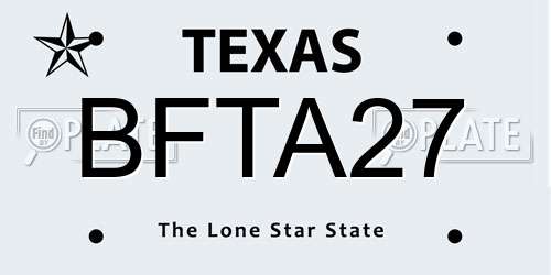 BFTA27 Texas License Plate