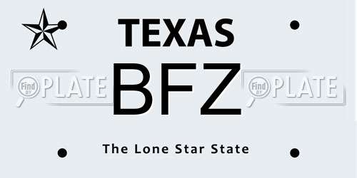 BFZ Texas License Plate