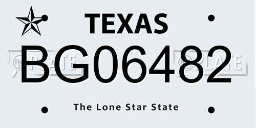BG06482 Texas License Plate