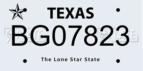 BG07823 Texas License Plate