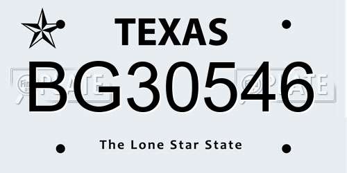 BG30546 Texas License Plate