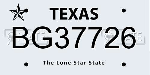 BG37726 Texas License Plate