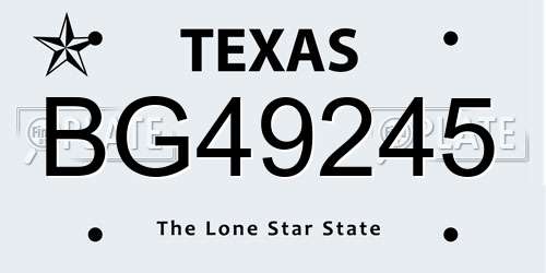 BG49245 Texas License Plate