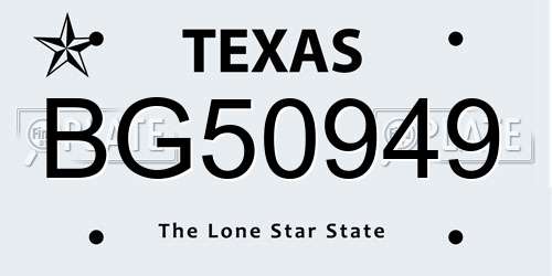 BG50949 Texas License Plate