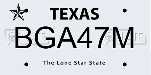 BGA47M Texas License Plate