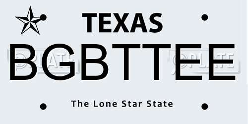 BGBTTEE Texas License Plate